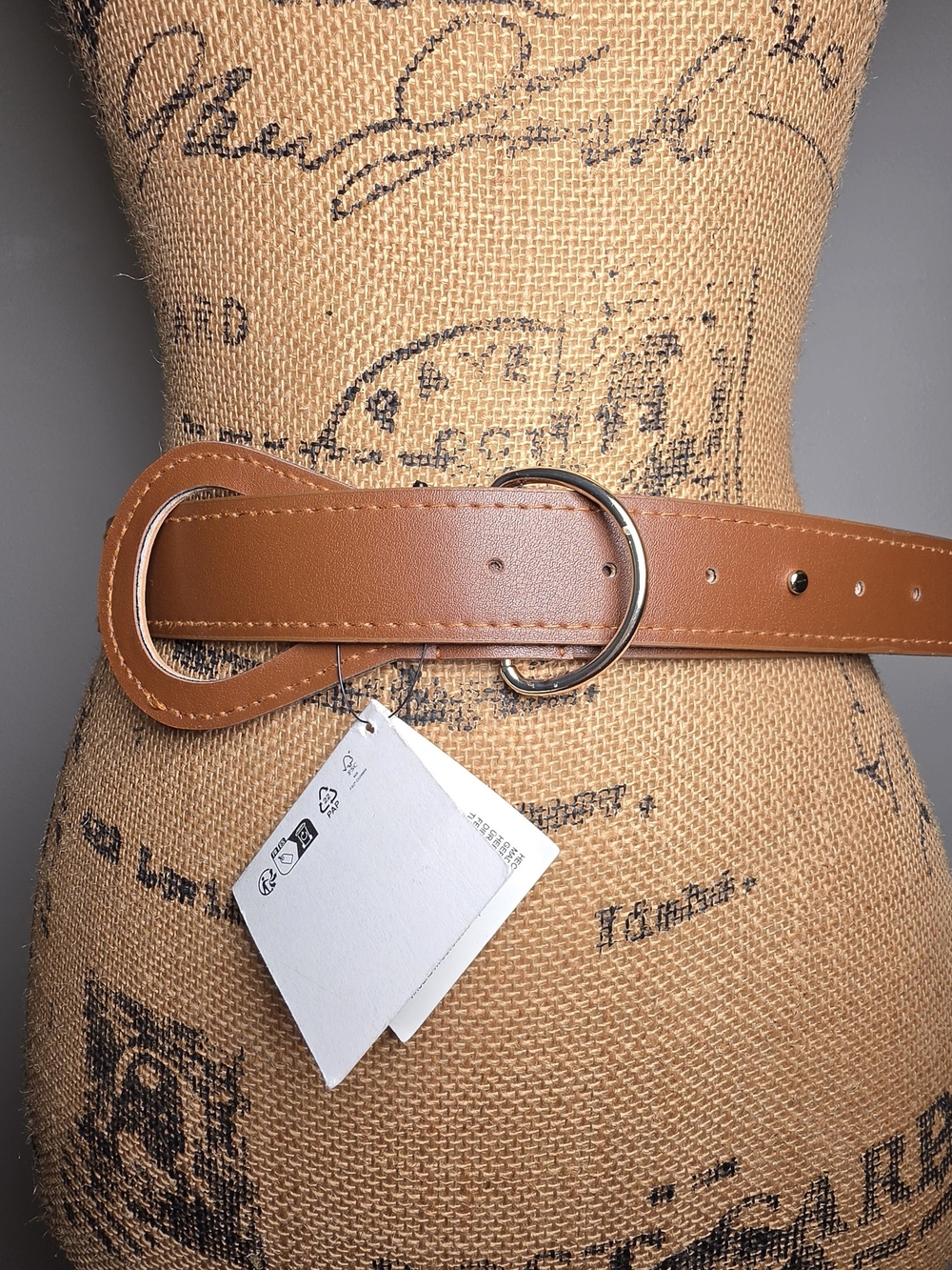 Zara Tan Leatherette O-Ring Belt